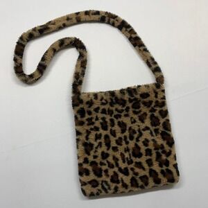 Cheetah Print Faux Fur Crossbody Bag